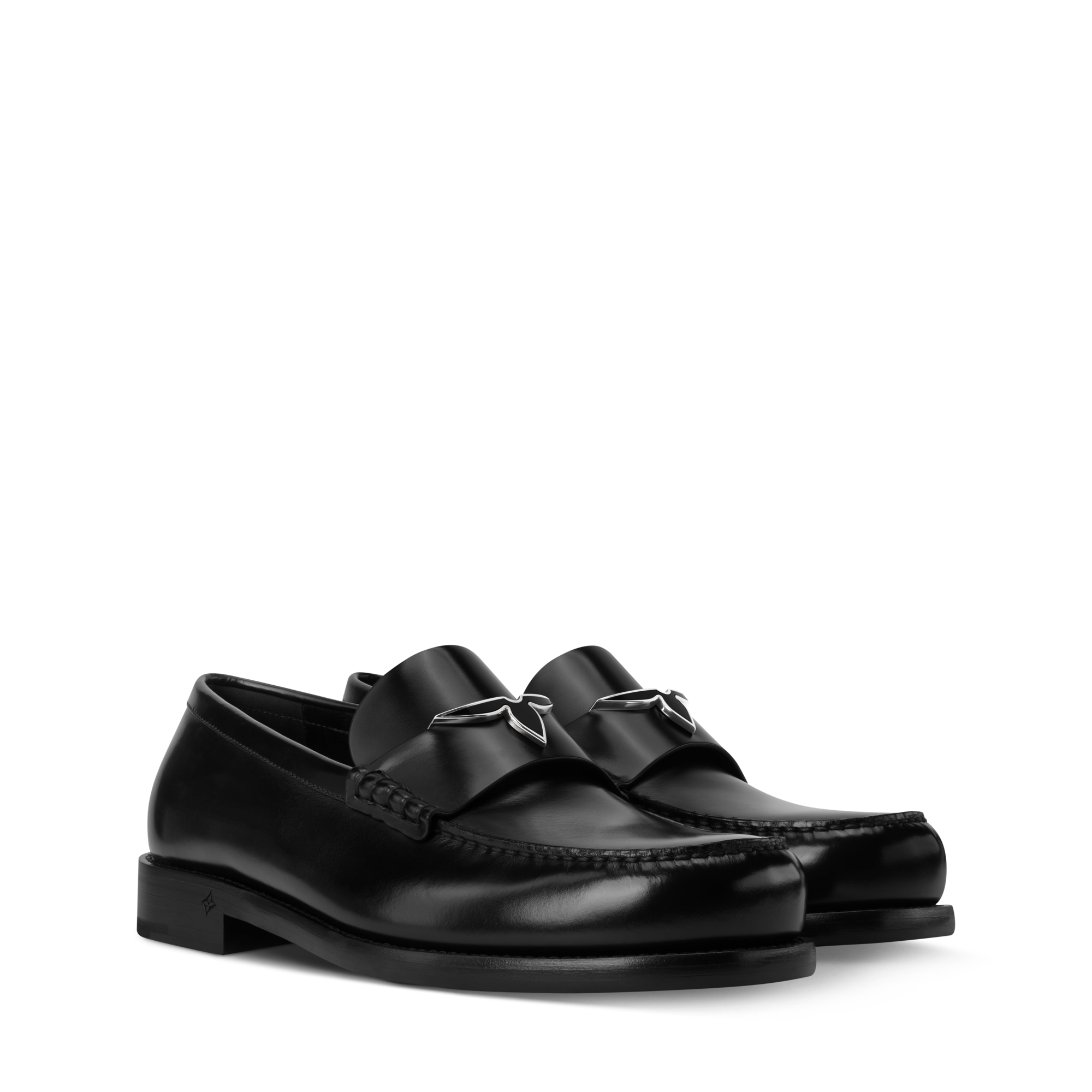 【MORI】LVUITTON 　ローファーメンズ ブラック louis-vuitton-major-loafer--